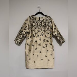 Caroline Rose Gold Botanical Print Dress Size Large Event Holiday Party Classic